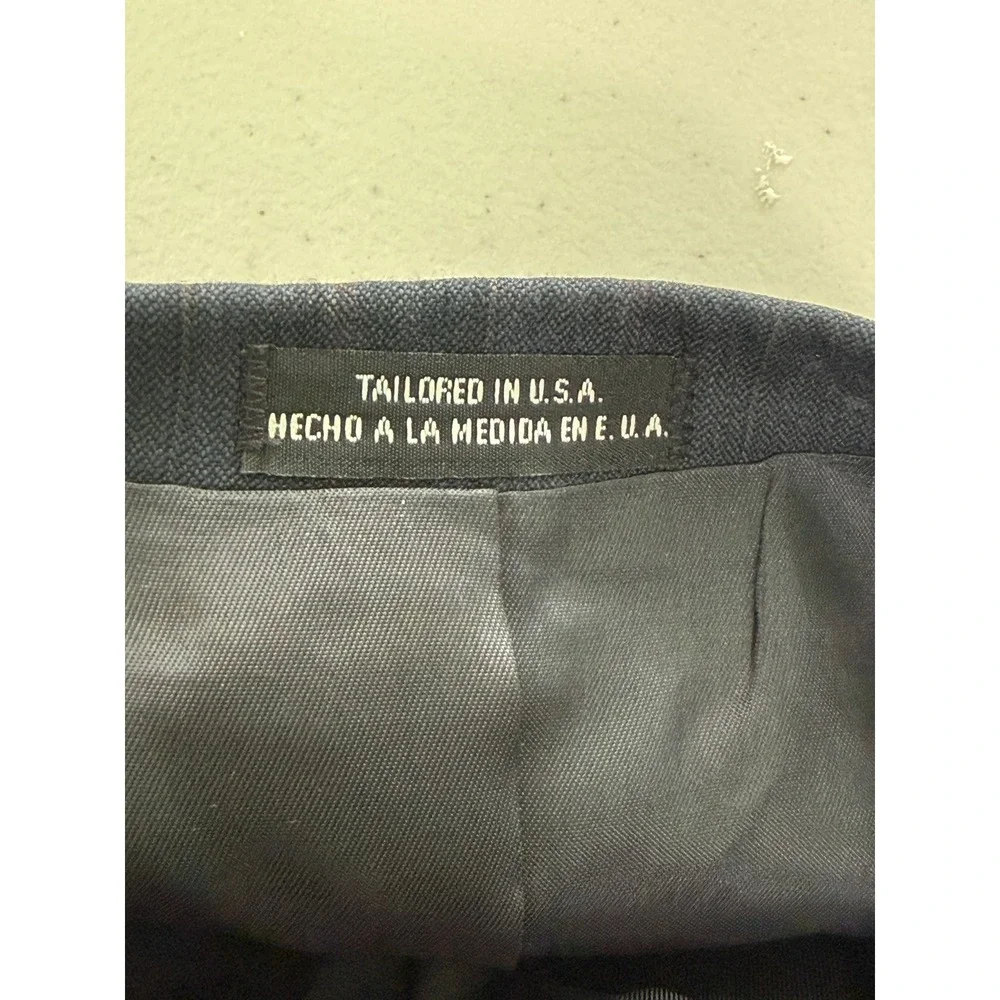 Stafford Mens Navy Blue Blazer Sport Coat 50R Worsted‎ Wool Blend USA